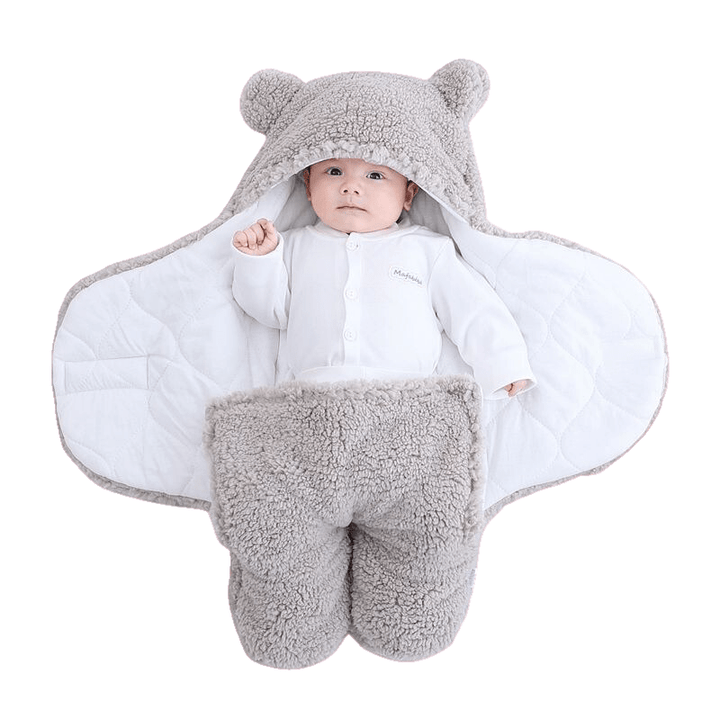 Saco de dormir para bebé recién nacido. Orejas osito, abrigo universal y suave forro polar.