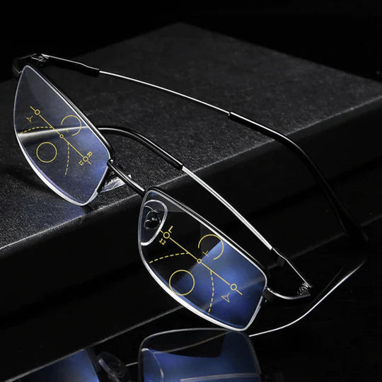 Gafas progresivas con filtro de luz azul para ordenador. Visión clara, sin fatiga visual, unisex.