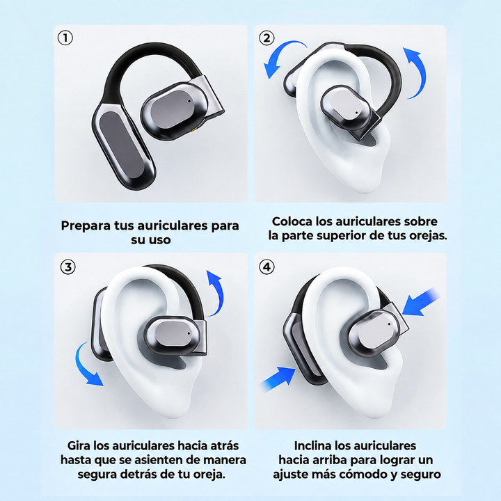 Auriculares inteligentes con función de traducción instantánea para 144 idiomas, negros y portátiles.