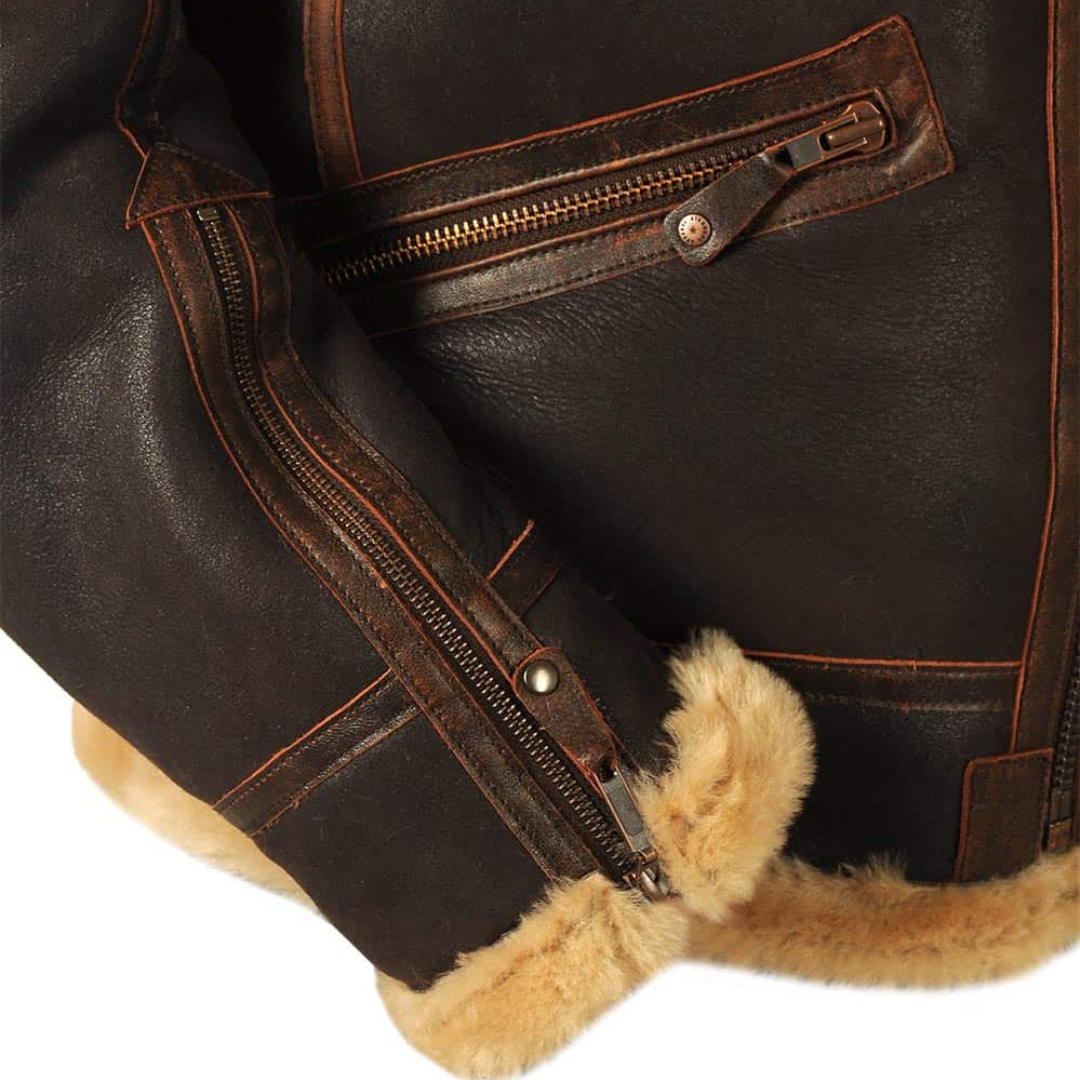Ropa de invierno para hombre: chaqueta bomber casual con cuello de borreguillo. Estilo urbano y moda cálida.