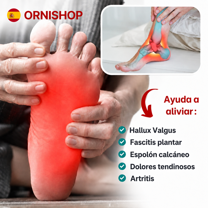 Calzado ortopédico con tecnología biomecánica para el alivio eficaz del dolor de pies.