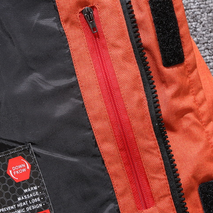 Abrigo de hombre acolchado, impermeable y térmico, con capucha ajustable, para el frío intenso.
