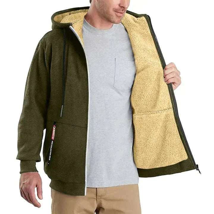 Sudadera poliéster cremallera completa, felpa, capucha, estilo unisex, otoño/invierno.