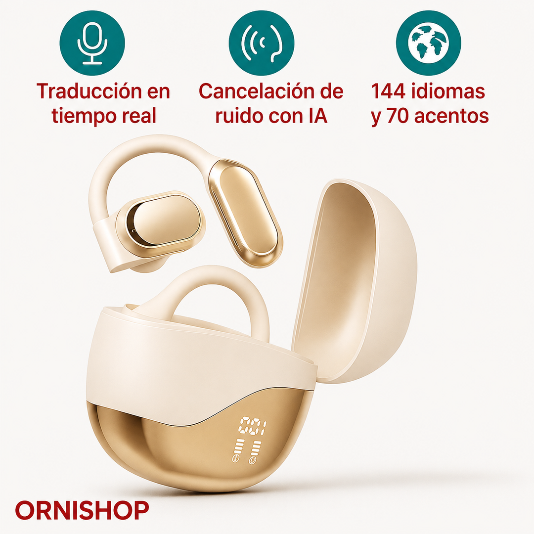 Innovadores auriculares traductores de idiomas con tecnología de tiempo real para una comunicación fluida.