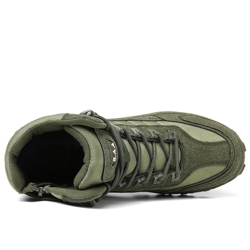 Calzado táctico impermeable, botas resistentes para senderismo y aventura al aire libre.