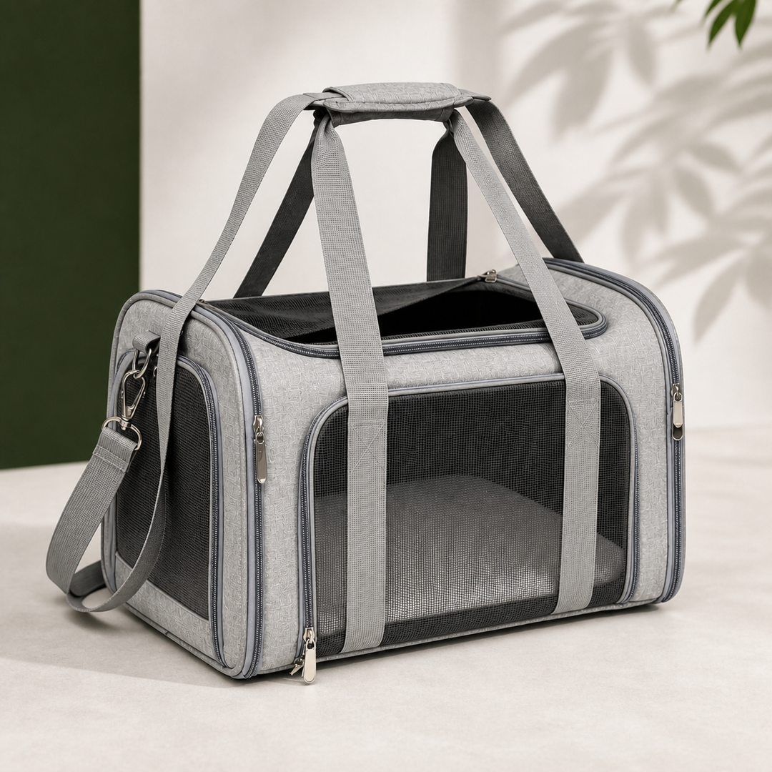 Transportín homologado para perros y gatos. Ideal para viajes en aerolíneas, seguro y confortable en cabina.