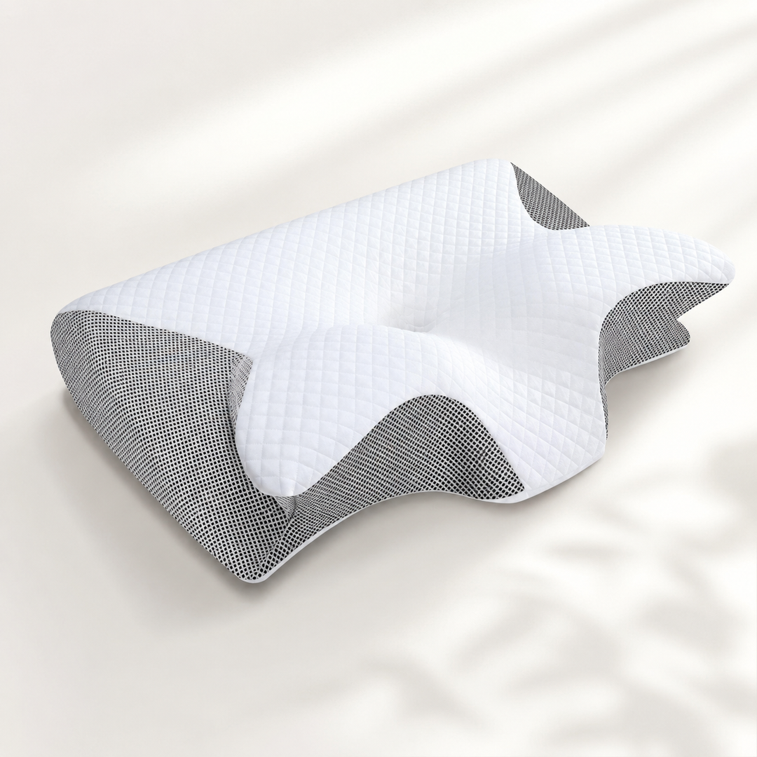Almohada cervical ergonómica para alivio del dolor de cuello, soporte ortopédico para descanso y sueño.