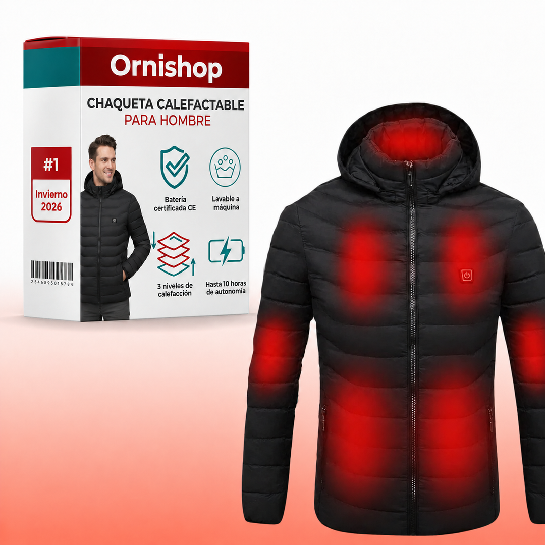 Chaqueta calefactable para hombre, ideal para el invierno, ofrece calor inmediato y protección contra el frío.