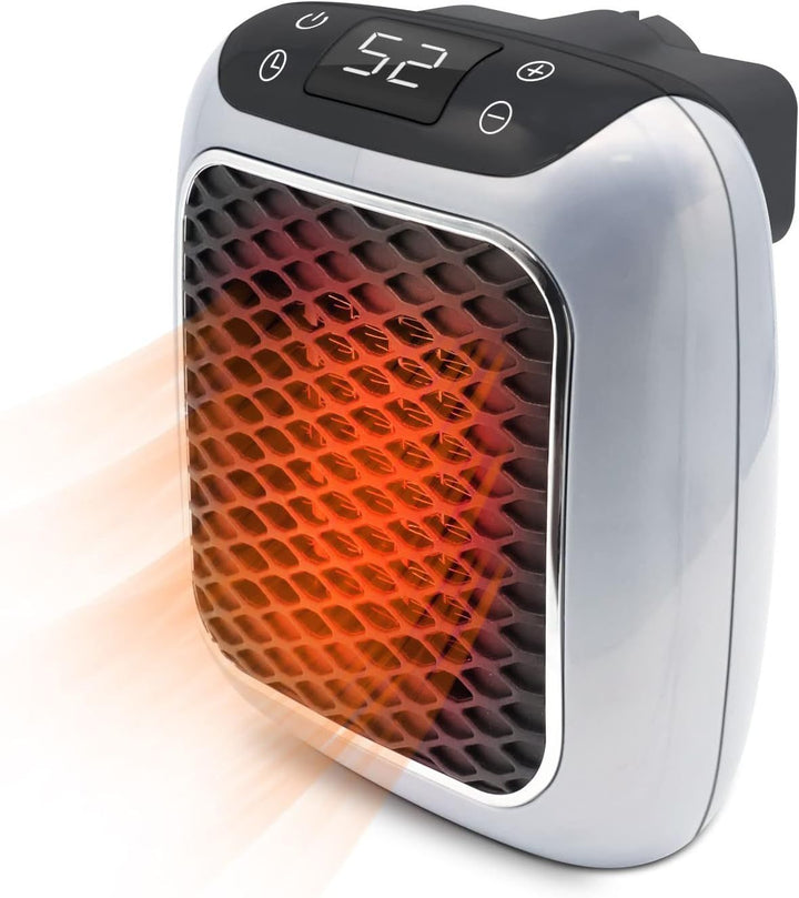 Radiador eléctrico portátil de 800W y bajo consumo con termostato. Calefacción eficiente para hogar y oficina.