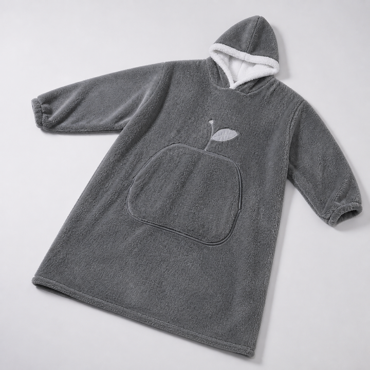 Manta sudadera unisex con capucha y mangas, suave forro polar para máxima comodidad en casa.