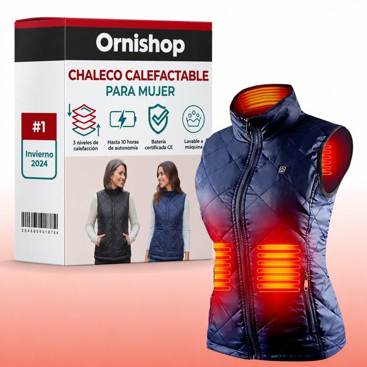Chaleco calefactable de mujer, ideal para invierno, proporciona calor y comodidad en actividades al aire libre.