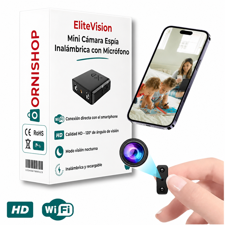 Mini cámara espía HD compacta para vigilancia. Grabación de alta definición discreta.