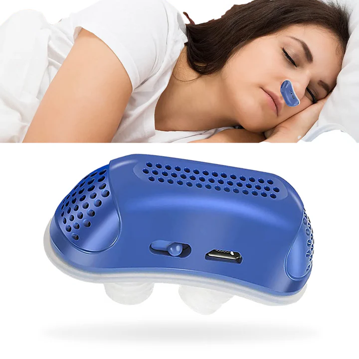 Dispositivo portátil Micro CPAP antirronquidos para un sueño reparador y sin interrupciones. Ideal para viajes.