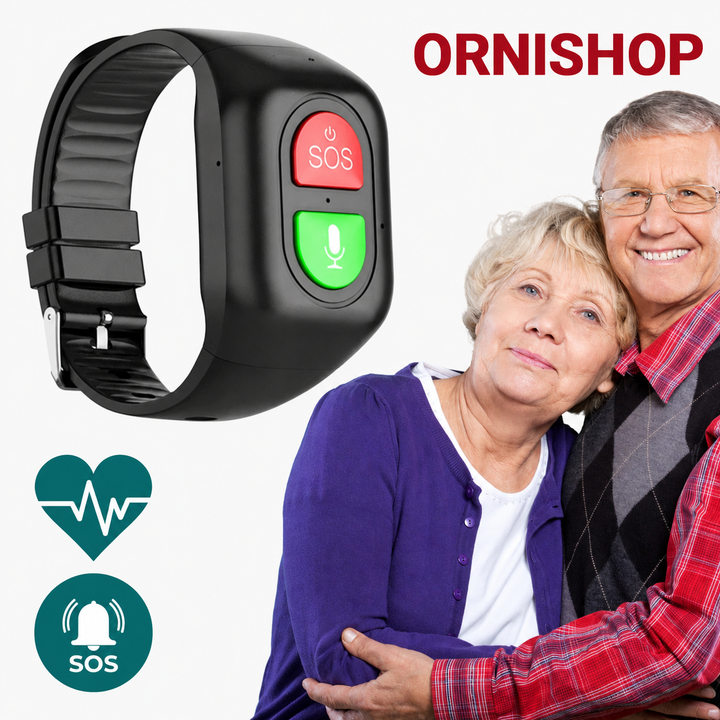 Smartwatch 4G GPS para mayores. Reloj inteligente con botón SOS, monitoreo de salud y rastreo seguro.