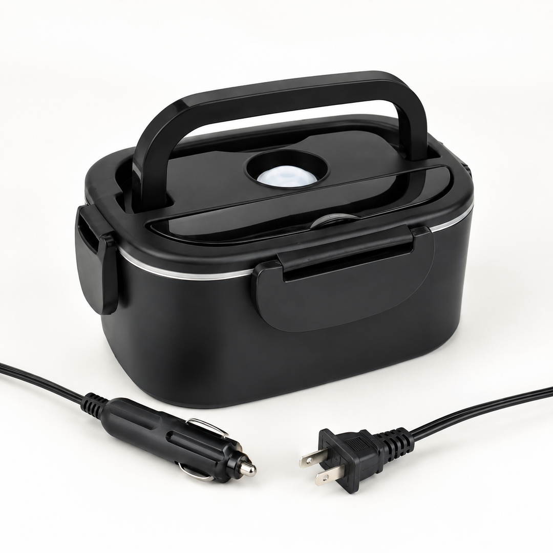 Fiambrera eléctrica portátil 2 en 1. Calienta comidas en coche y hogar. Interior de acero inoxidable para tu almuerzo.