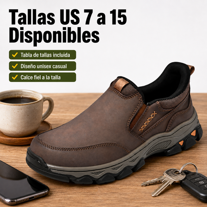 Calzado ortopédico slip-on para hombre, alivia dolor de pies, soporte ergonómico para caminar cómodamente.