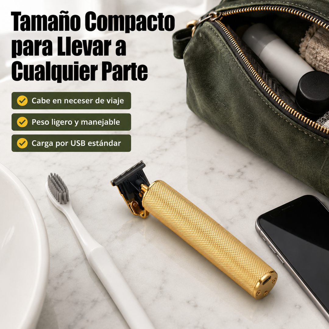 Cortadora de precisión con cuchilla en T para hombre, perfecta para detalles de barba y contornos.