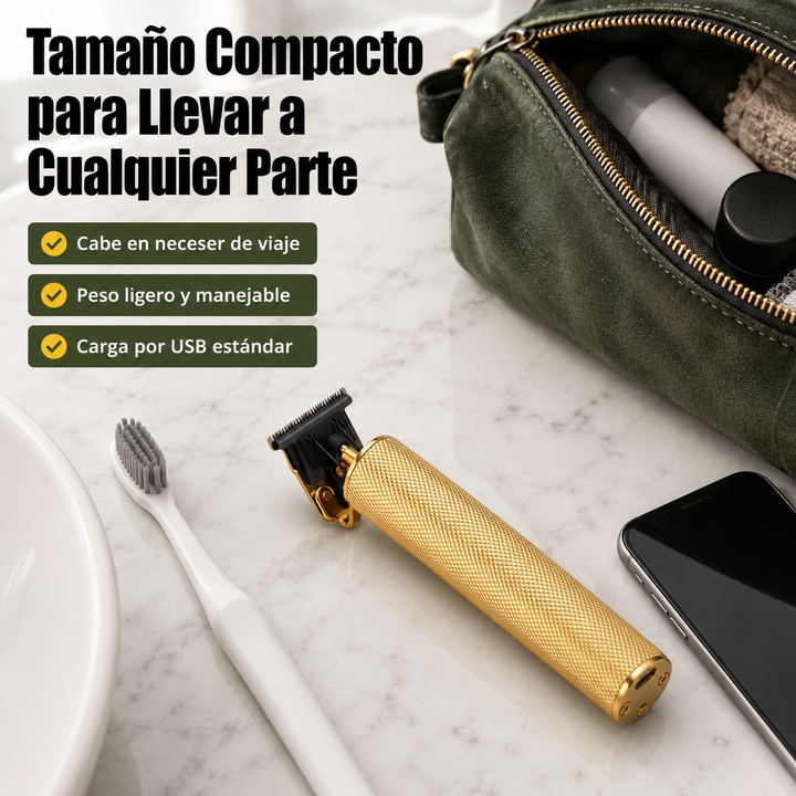 Cortadora de precisión con cuchilla en T para hombre, perfecta para detalles de barba y contornos.