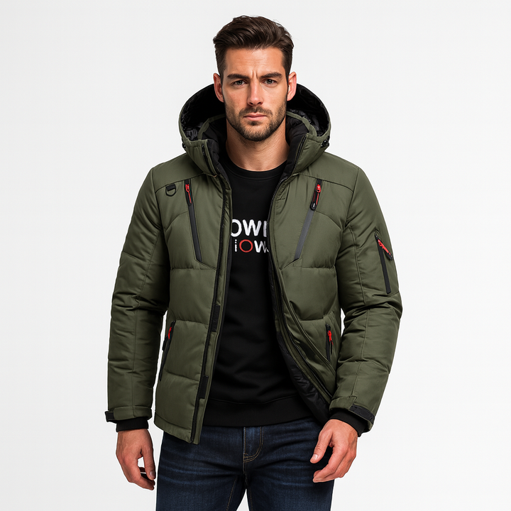 Abrigo de invierno para hombre, cálido y acolchado, resistente al viento y al agua, con forro polar.