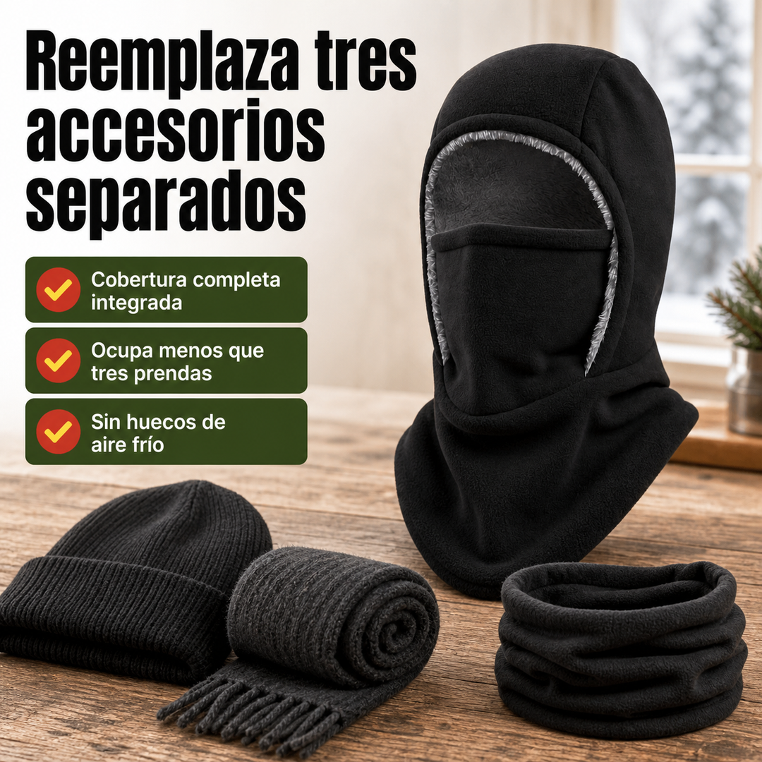 Pasamontañas térmico de poliéster para deportes de invierno como esquí, ciclismo y senderismo.
