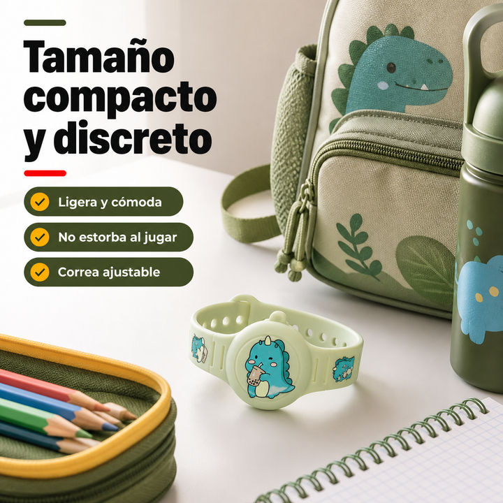 Rastreador GPS para niños, dispositivo de seguridad con control parental y colores vivos.