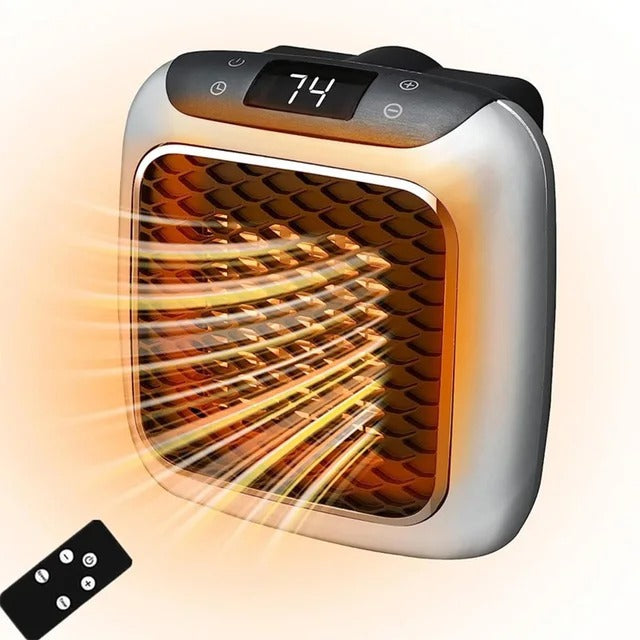 Radiador portátil eléctrico 800W compacto, ideal para calefacción en cualquier habitación del hogar u oficina.