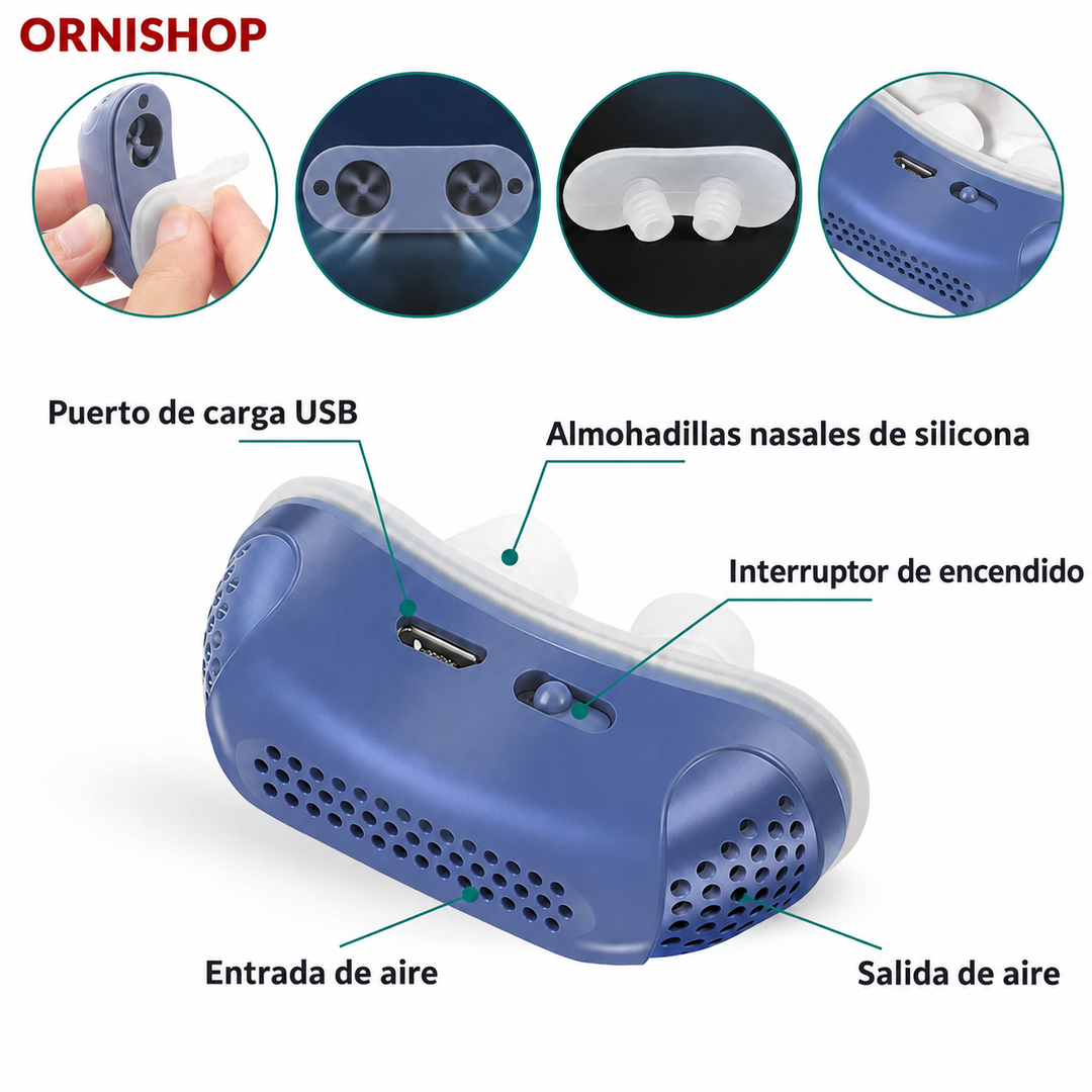 Antirronquidos Micro CPAP silencioso, ayuda a combatir apnea y ronquidos. Mejora tu descanso nocturno.