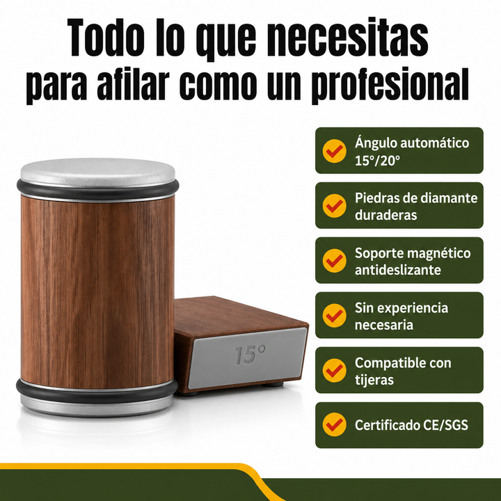 Herramienta profesional de afilado rodante con partículas de diamante para cuchillos.