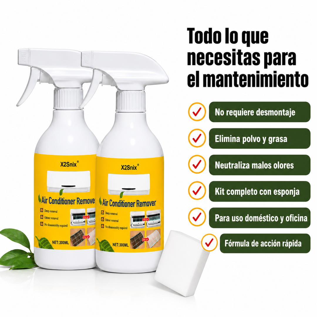 Kit de limpieza para A/C doméstico, sin desmontaje. Mantenimiento sencillo para un aire limpio.