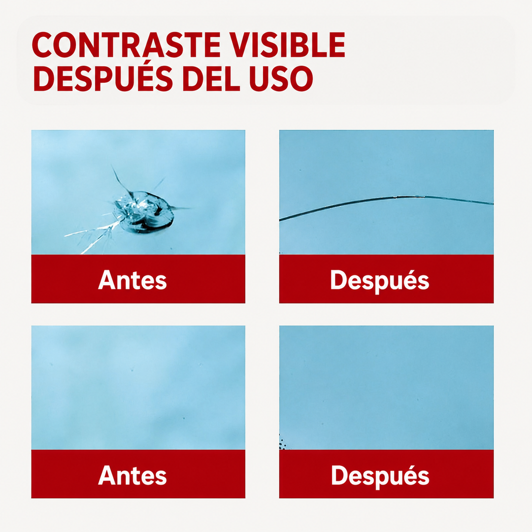 Kit completo para reparación de cristales y parabrisas de automóvil. Mantenimiento fácil para quitar grietas de coche.