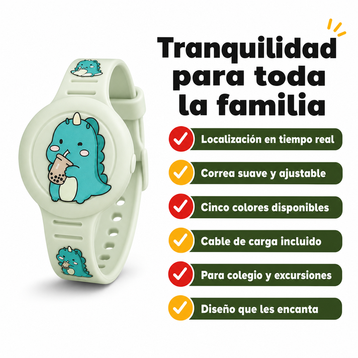 Pulsera monitorización infantil GPS, correa ajustable para niños. Localización en tiempo real.