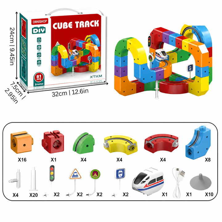 Regalo ideal para niños: juguete de construcción de pista de canicas 3D. Estimula el juego creativo y habilidades STEM.