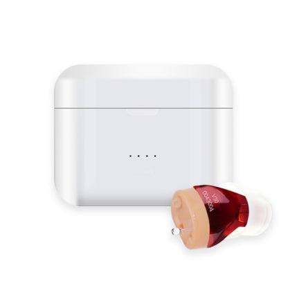 Audífono recargable invisible que ofrece claridad de sonido y confort auditivo avanzado.