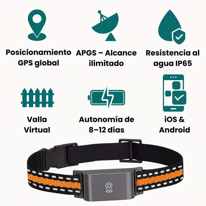 Gato explorador con localizador GPS ligero. Rastreador anti-pérdida para la seguridad de tu felino sin cuotas.