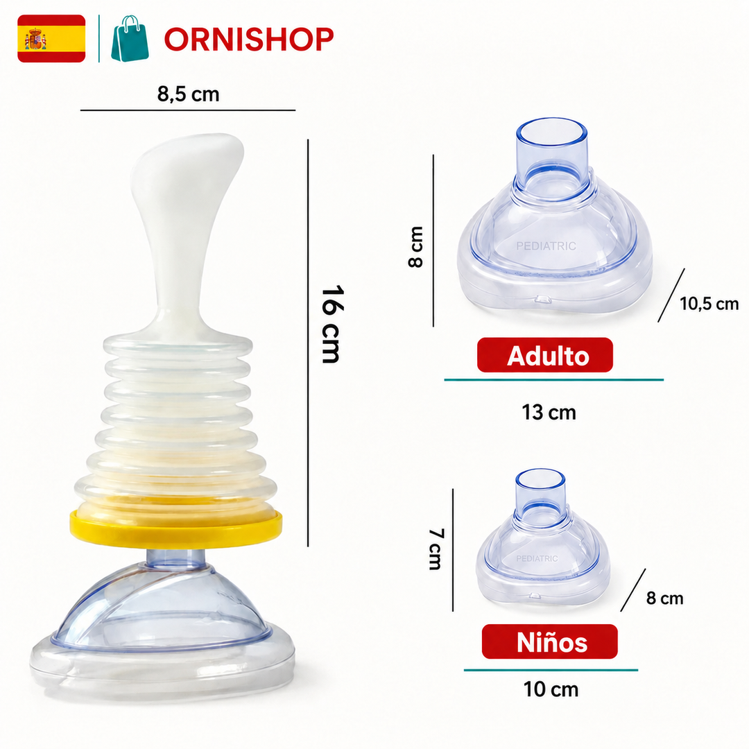 Kit de emergencia unisex contra asfixia. Dispositivo de protección para vías respiratorias de niños y adultos.