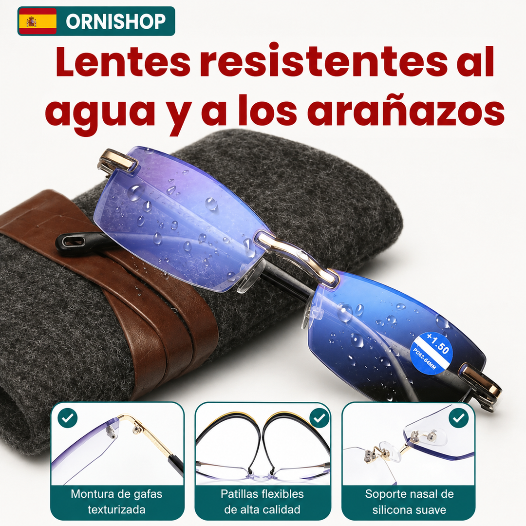 Gafas de lectura con enfoque automático, ideales para visión clara y protección UV/luz azul.
