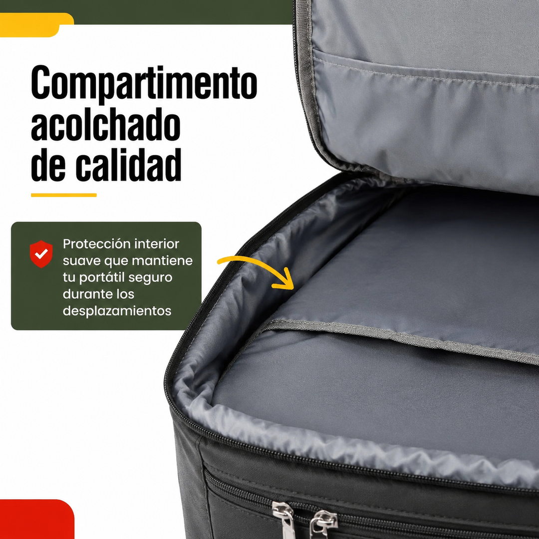 Mochila de negocios casual impermeable, protege tu portátil de 15''. Con múltiples compartimentos para organización.