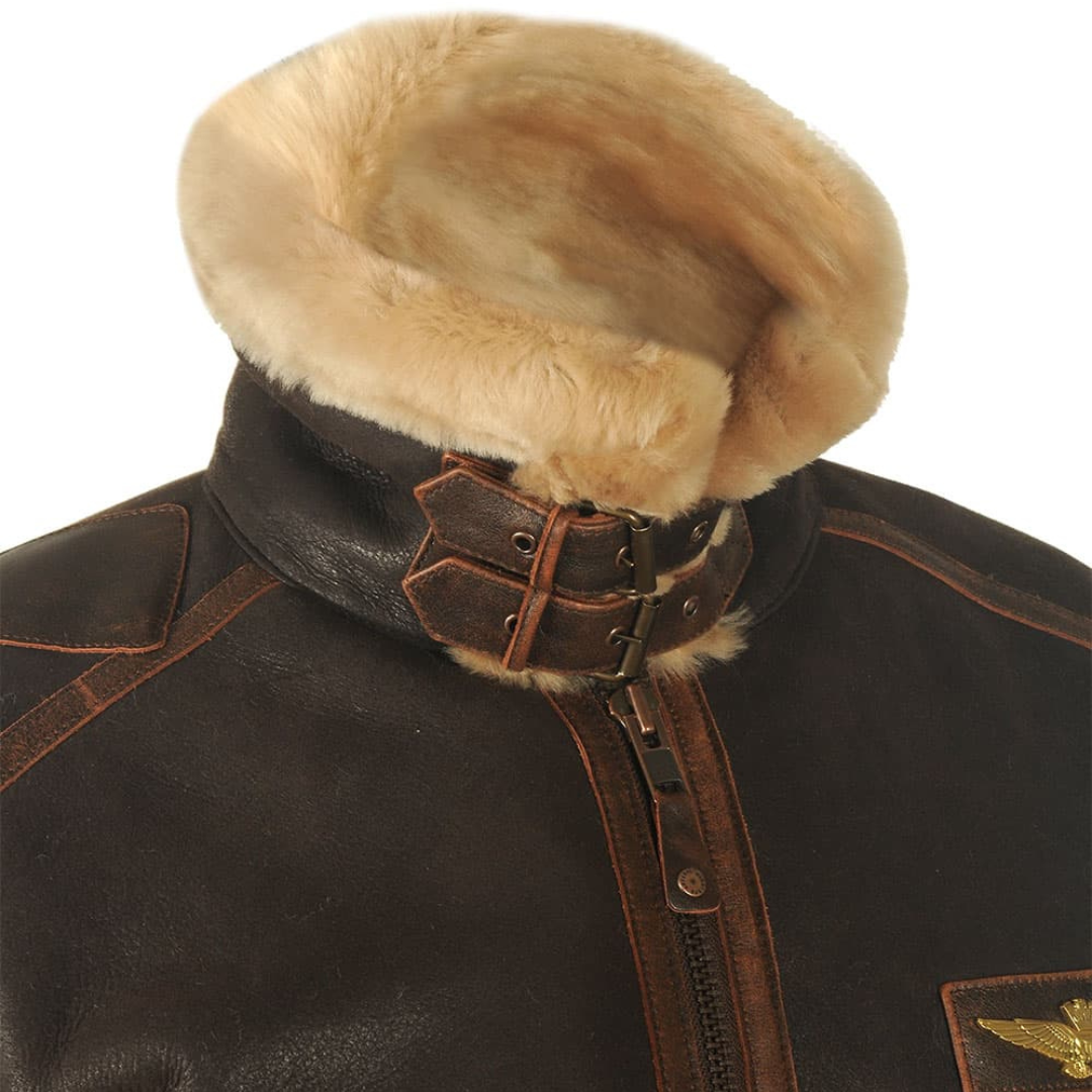 Chaqueta bomber aviador para hombre, cuello de borreguillo. Estilo versátil y cálido para otoño/invierno.