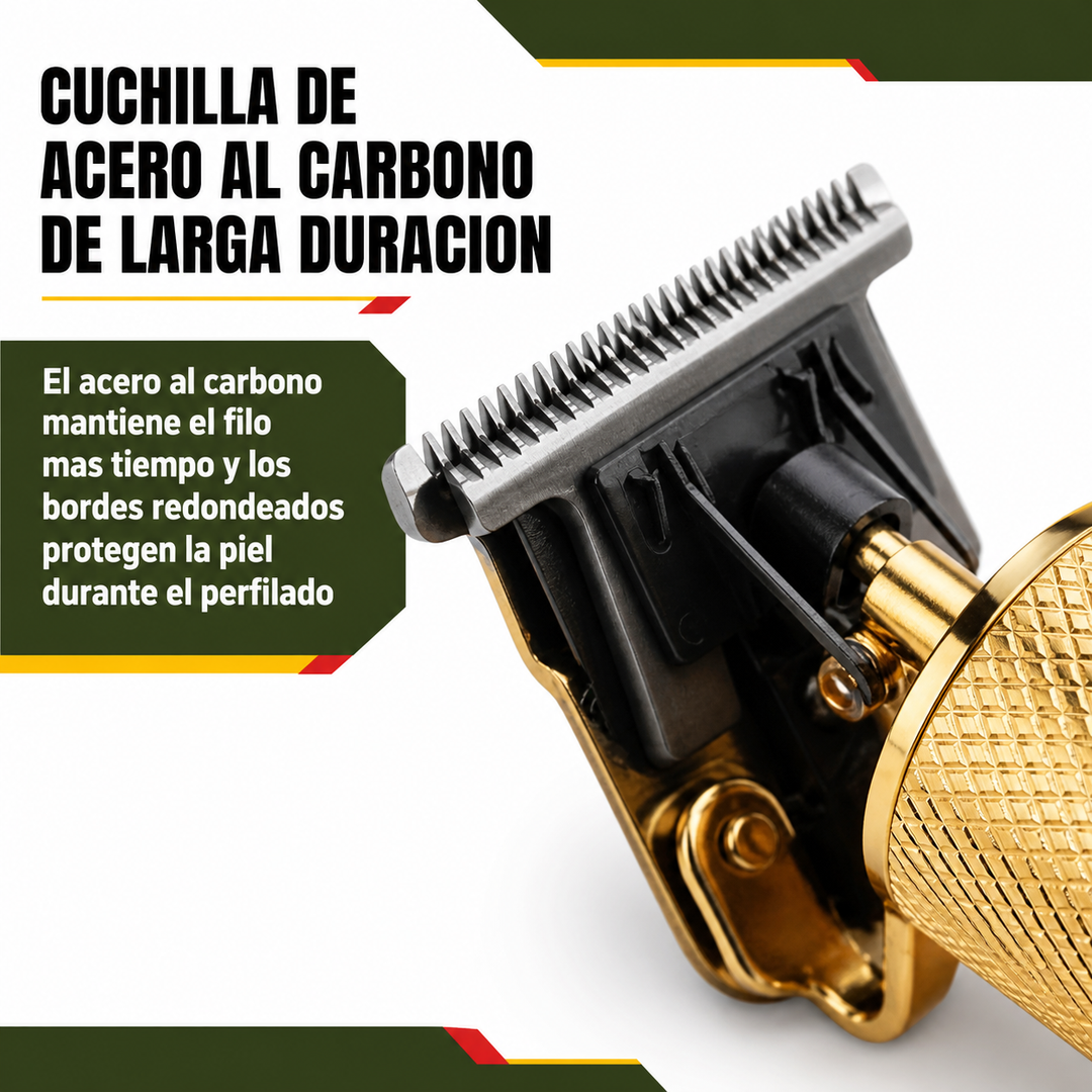 Recortadora profesional para barba de hombre, diseño ergonómico para un aseo preciso y cómodo.