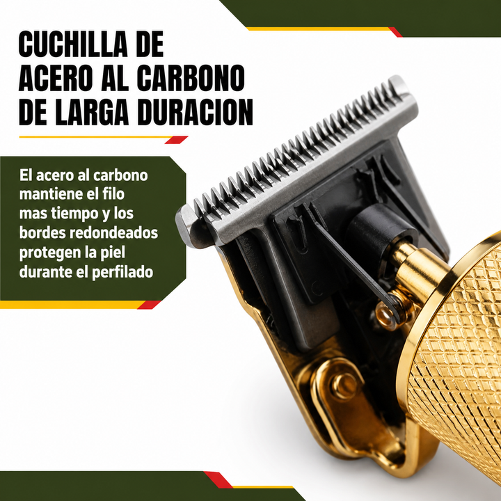 Recortadora profesional para barba de hombre, diseño ergonómico para un aseo preciso y cómodo.