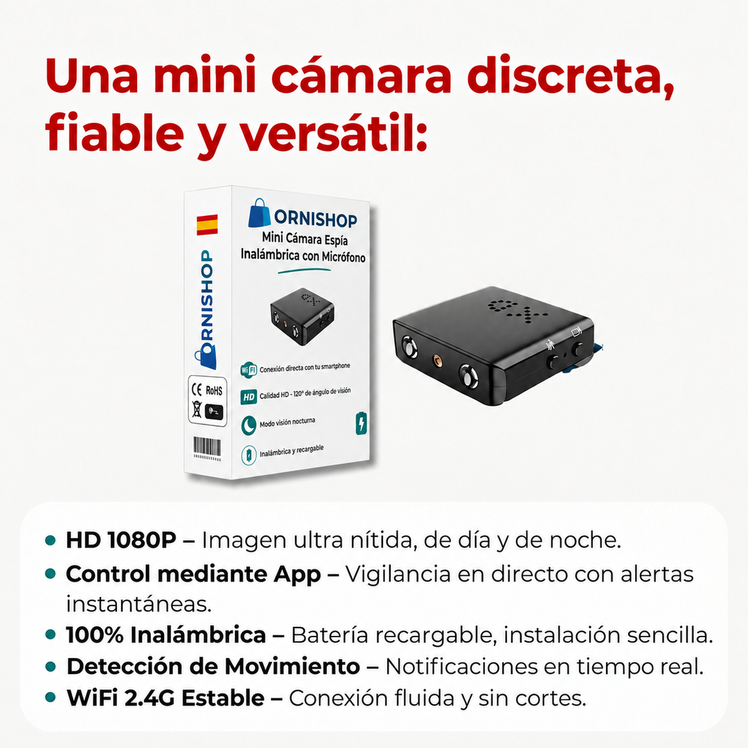 Cámara de vigilancia oculta y discreta. Perfecta para seguridad del hogar o monitoreo encubierto.