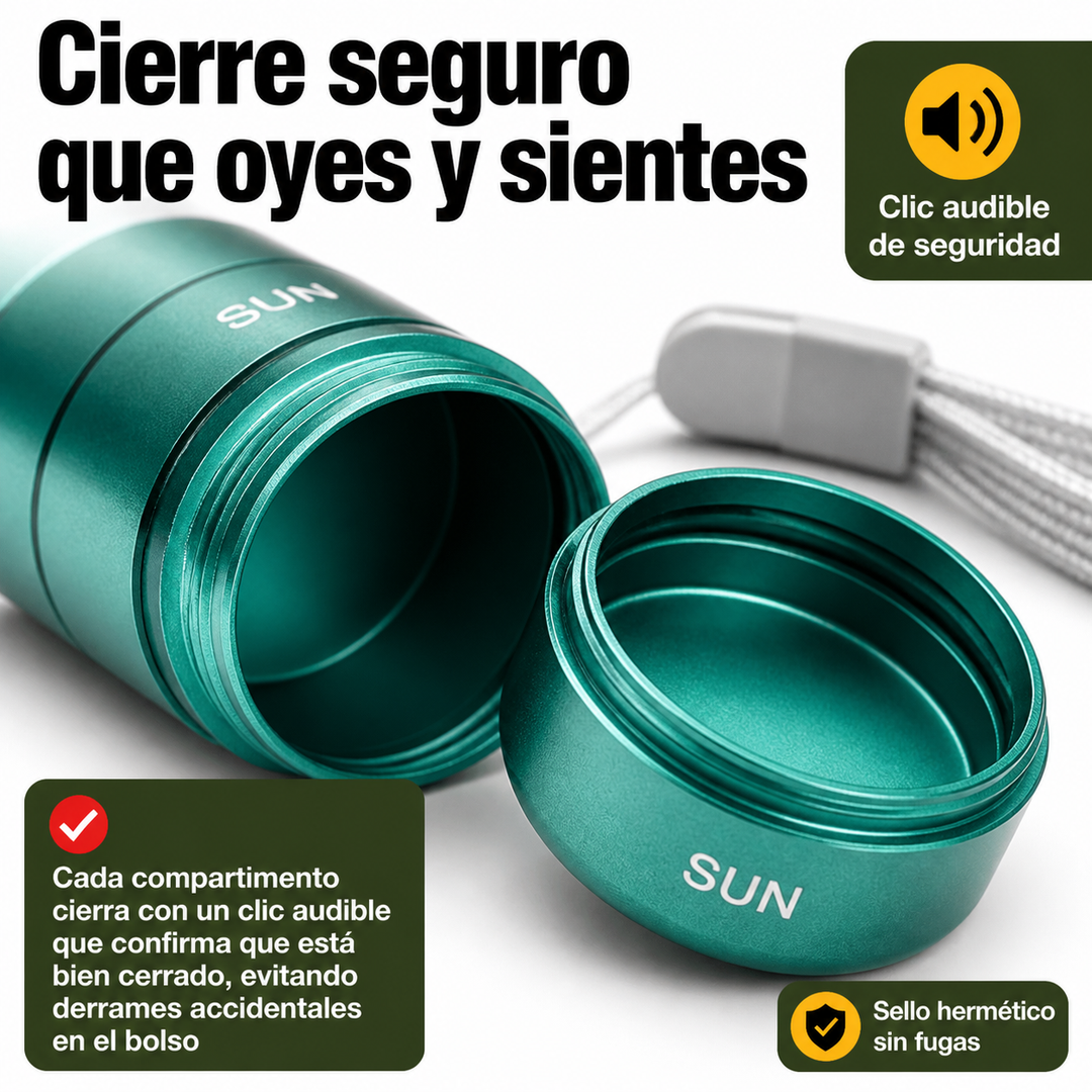 Pastillero organizador semanal con compartimentos diarios, para una gestión fácil de medicación.