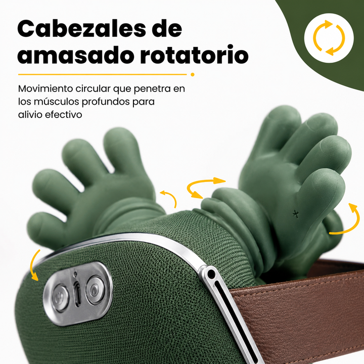 Masajeador cervical Shiatsu inalámbrico, alivia dolor en cuello y hombros. Bienestar portátil.