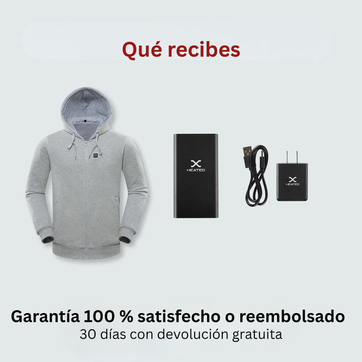 Primer plano de la sudadera térmica, mostrando su tejido suave y altamente confortable.
