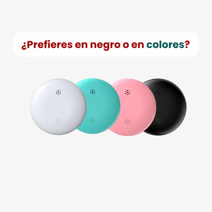 Primer plano del rastreador GPS infantil. Funciones de protección y localización en tiempo real.