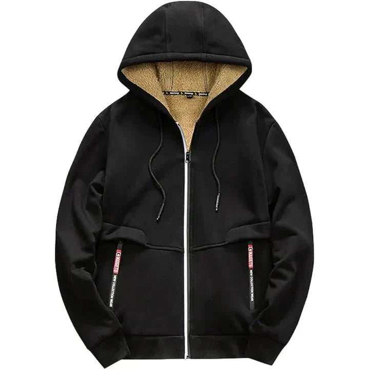 Sudadera de felpa unisex con cremallera y capucha, confort y estilo para otoño/invierno.