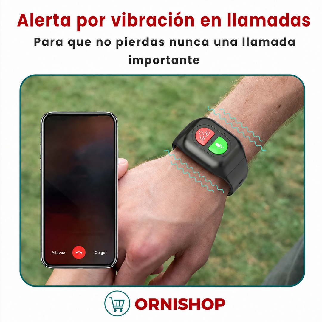 Smartwatch 4G GPS lateral. Conectividad para llamadas de emergencia SOS y rastreo de personas mayores.