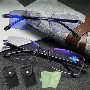 Gafas inteligentes multifocales unisex con tecnología de enfoque automático y protección UV para lectura.