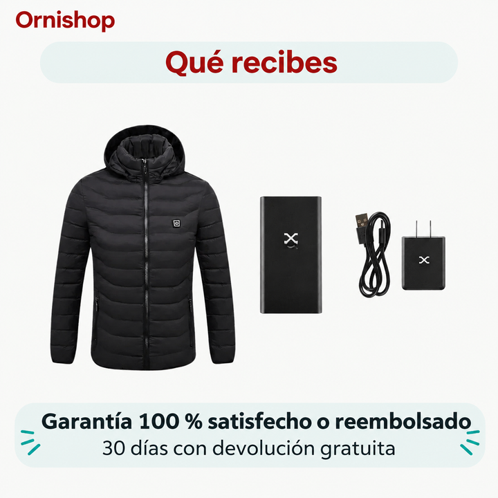 Chaqueta térmica de mujer para combatir el frío invernal. Diseño con estilo, tecnología calefactable para calor constante.