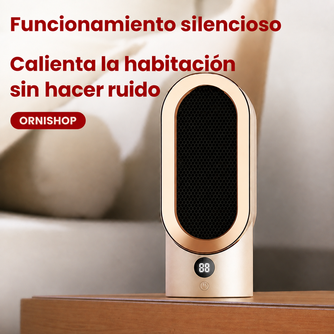 Calefactor ventilador compacto. Calor instantáneo y seguro para tu hogar. Portátil y con termostato.
